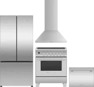 4 Piece Package Includes Refrigerator, Range, Hood And Dishwasher